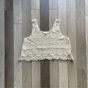 Rebellion Cream Lace Crop Top